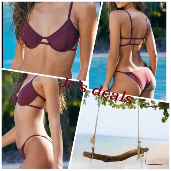 PacSun Other - Salero Swim Cranberry Underwire Cutout Bikini Set
